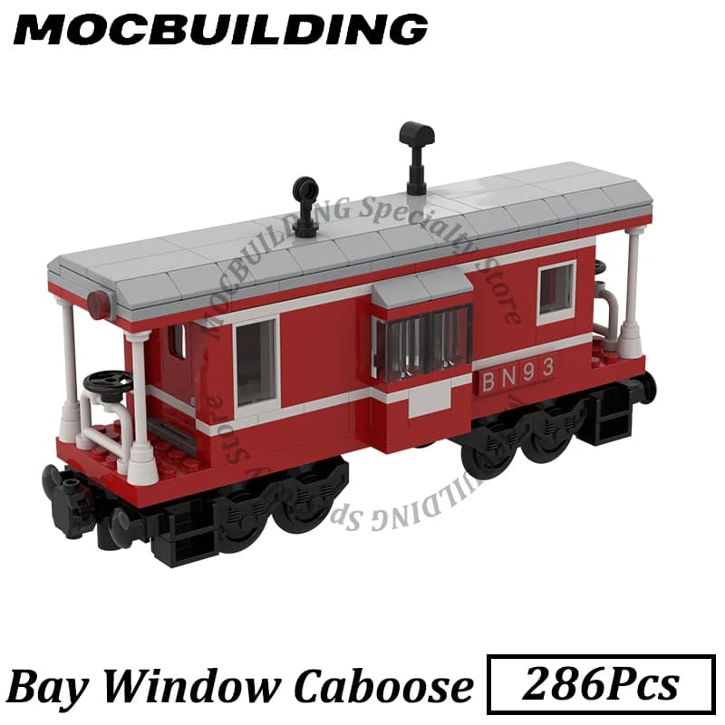 Modèle de train Caboose Bay Window pour enfants, bricolage éducatif, briques de construction MOC, ca