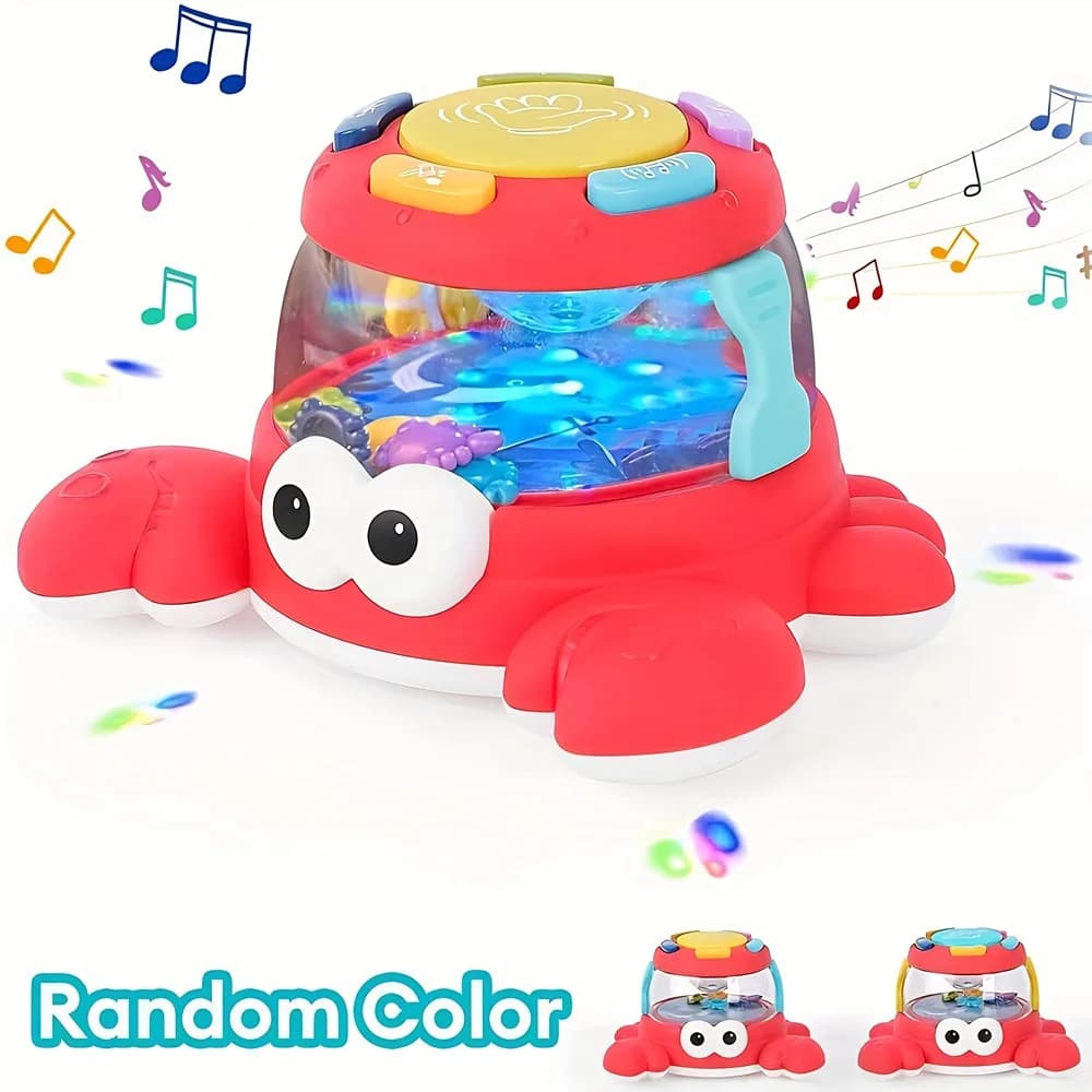Jouet musical tortue crabe pour enfants, tambour musical d'apprentissage précoce, améliore les motri