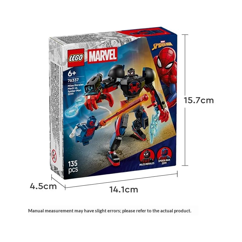 LEGO 76337 Miles Morales Mech Vs Spider Man 2099 Ensemble de construction avec Mech articulé et 2 mi