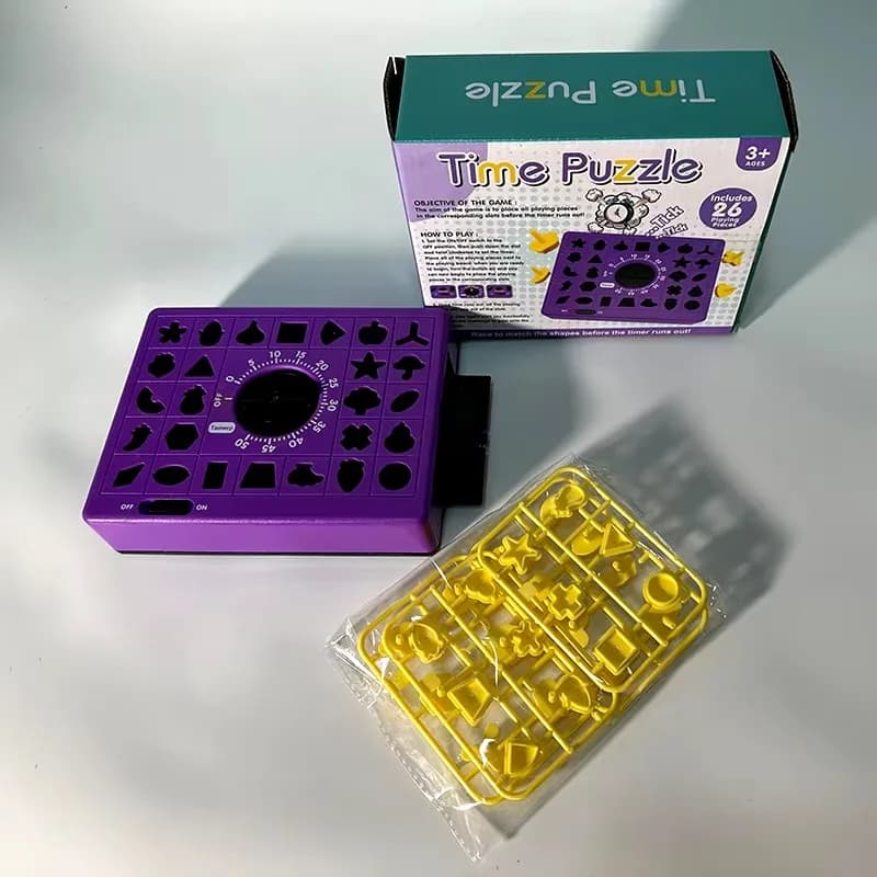 Jeu de table éducatif pour enfants Hape : Puzzle de correspondance avec plateau pop-up et minuteur –