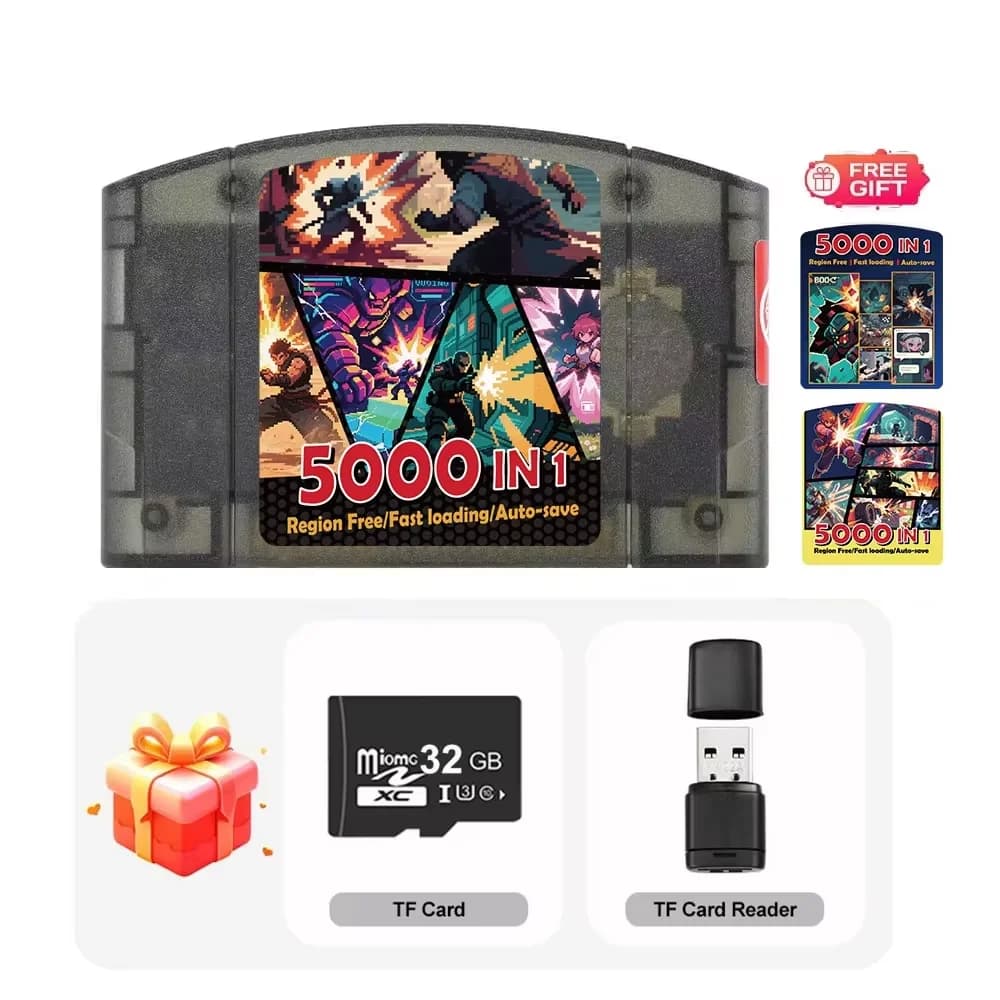 Chariot de jeu pour Console Nintendo 64 N64, cartouche de jeu avec carte TF de 32 go, Cassette de je