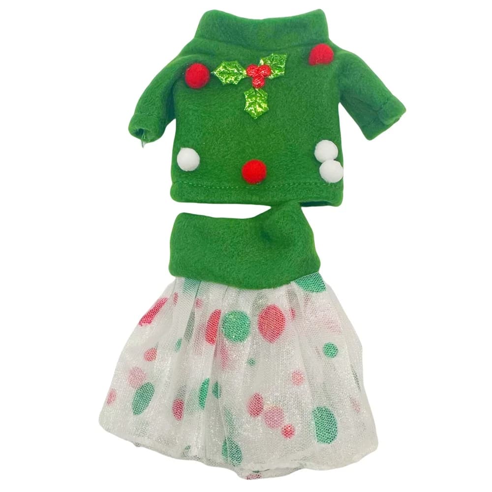 Poupée elfe de Noël, mini poupée, vêtements, accessoires, cadeau de Noël, décoration d'étagère, joue