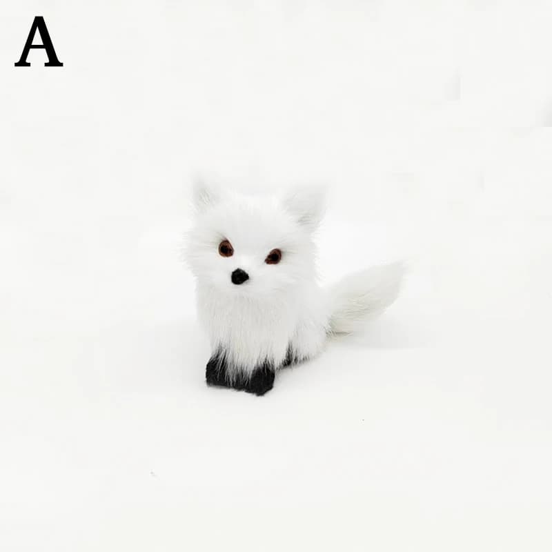 Jouet de renard de simulation en peluche pour enfants, petit modèle de renard accroupi, jouets d'ani