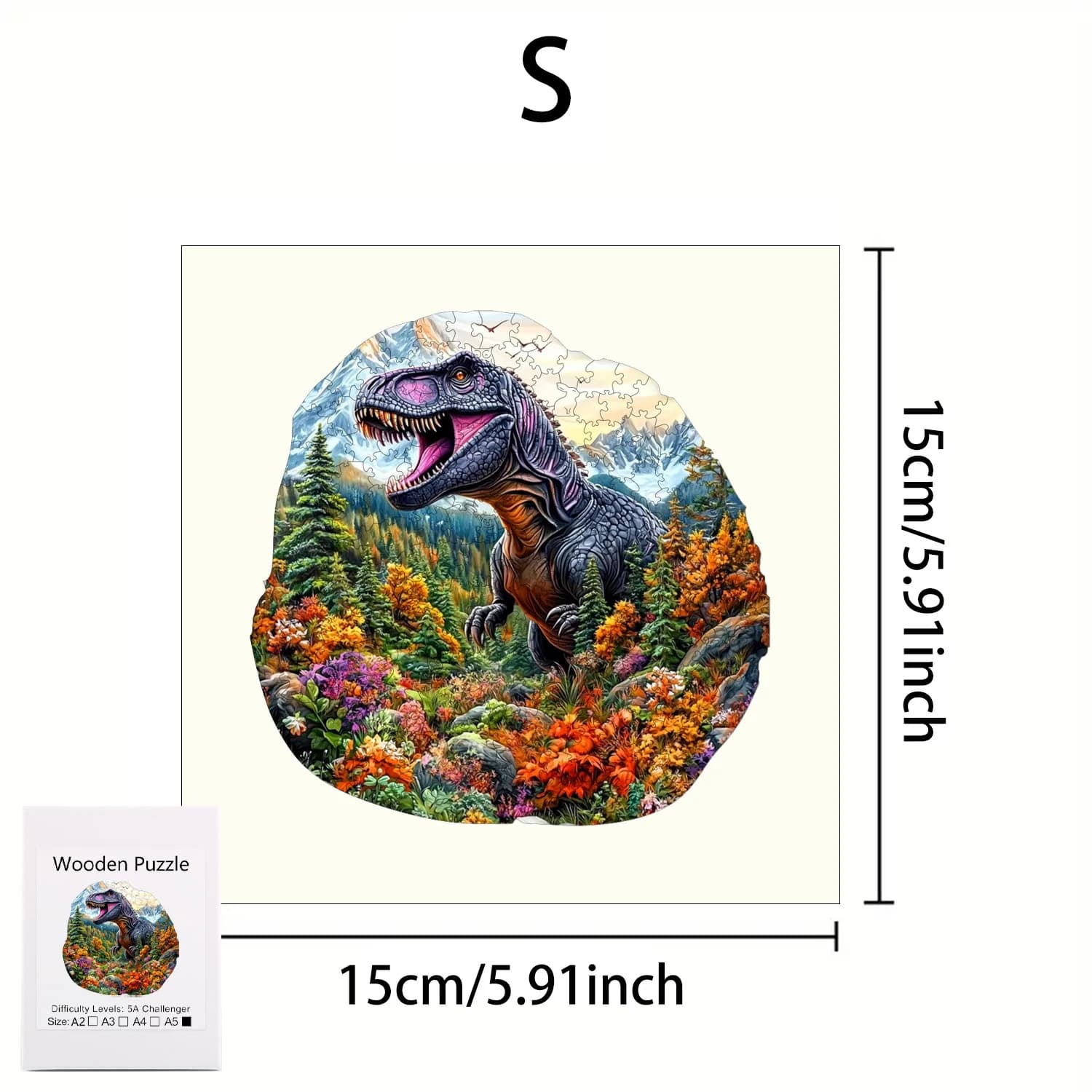 Puzzle en bois en forme d'éléphant, dinosaure et autres animaux, forme irrégulière, divertissement e