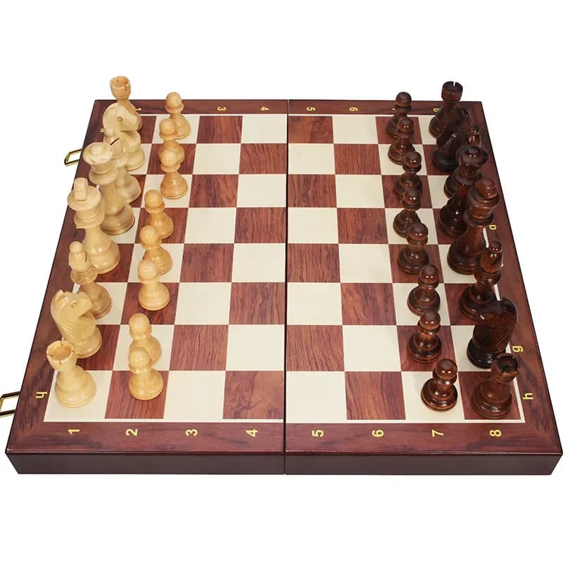 Jeu d'échecs pliant en bois de qualité supérieure, grand travail manuel classique traditionnel, pièc