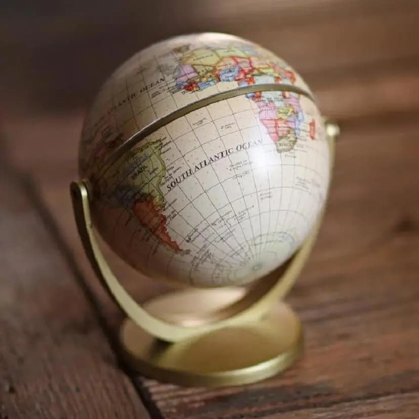 Version anglaise Ornament de globe Monde rotatif Ornaments de bureau de globe Géographie Enseignemen