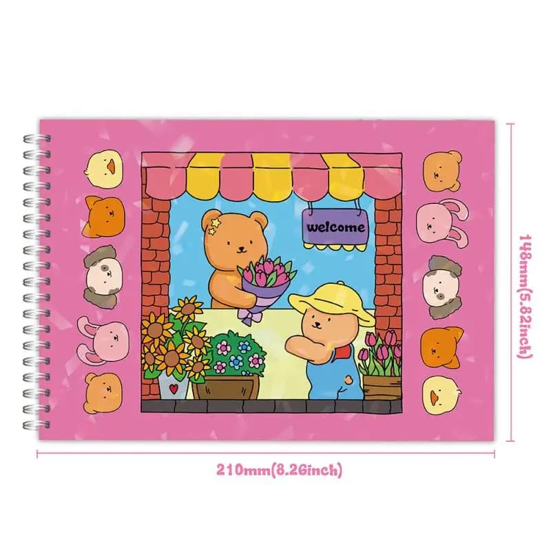 Livre de coloriage avec de jolis personnages d'ours, livre de coloriage pour enfants, livre de peint