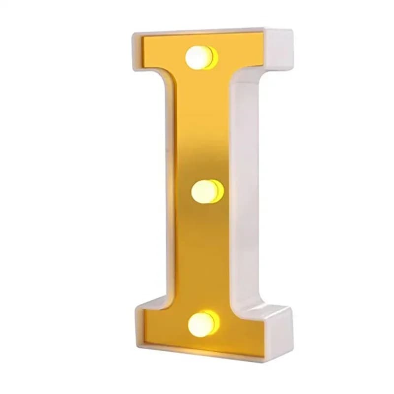 16CM lettres lumières or lettres lumineuses 26 anglais créatif Alphabet numéro batterie lampe romant
