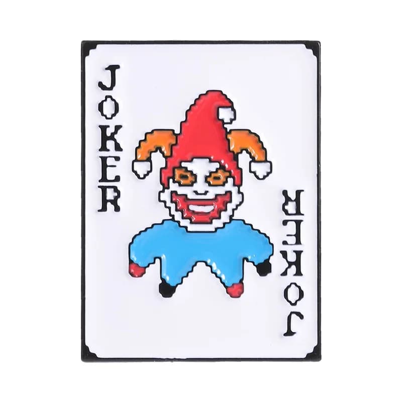 Broche en émail Balatro Game Peripheral Joker Pixel Clown Poker Card, badge de revers, bijou de mode
