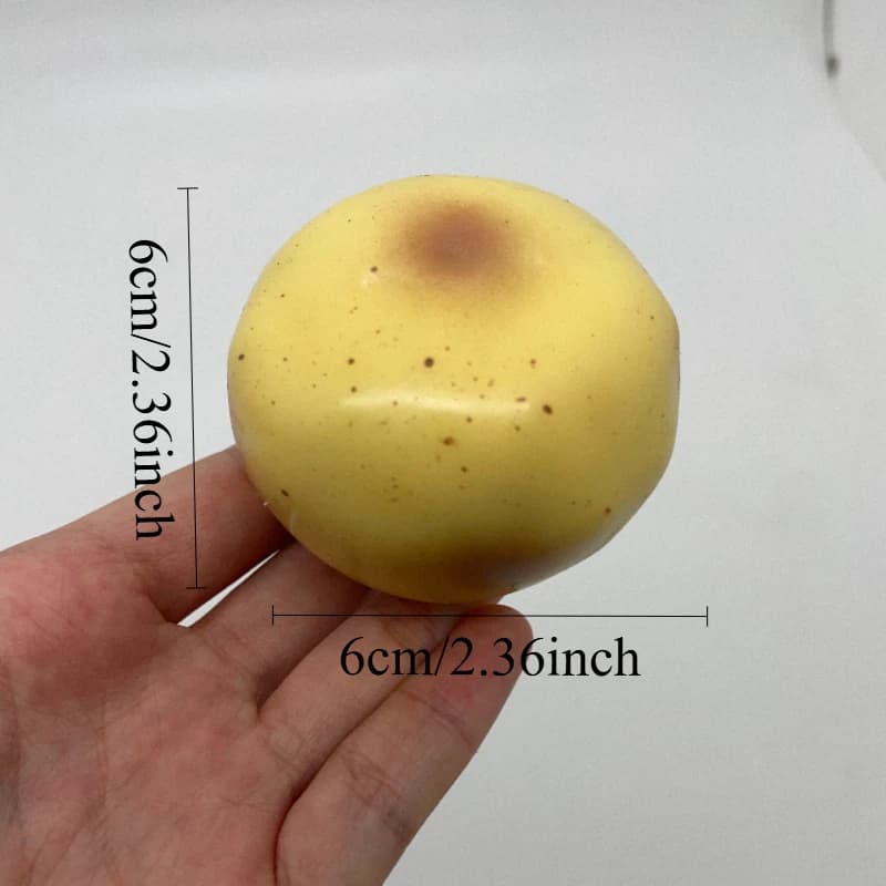 Jouet sensoriel artisanal anti-stress Tabas Potato Squishy Ball, boule à presser sonore et croustill