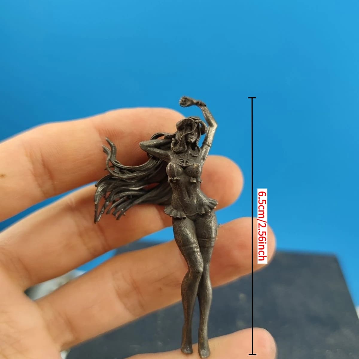 Figurine féminine vintage en laiton - Statue de fille de style gothique, ornement de collection pour