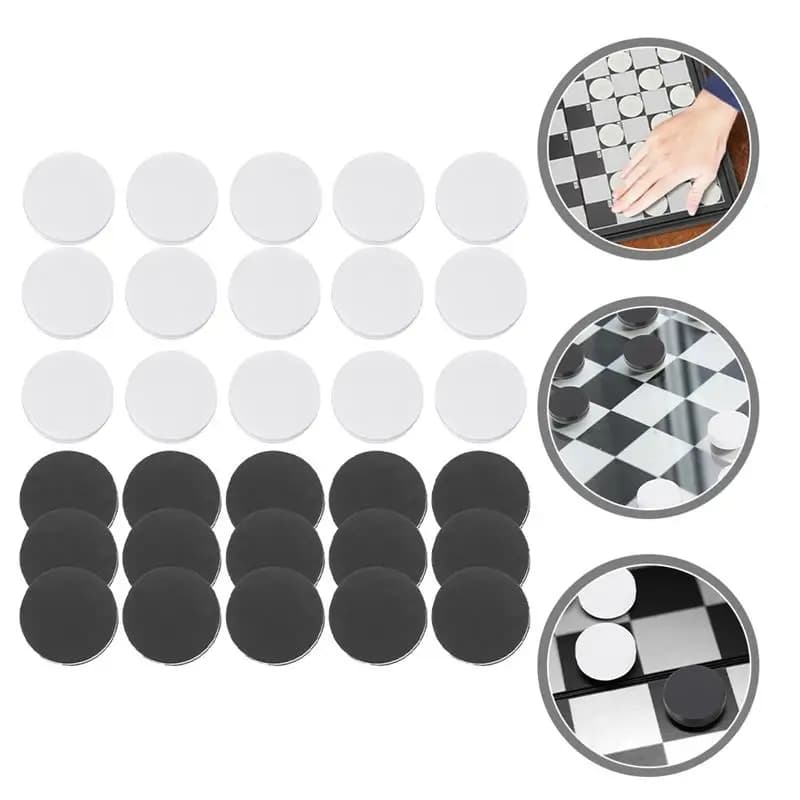 Pièces explorez ecs et de backgammon pour jeu de dames classique, jetons de remplacement, blanc et n