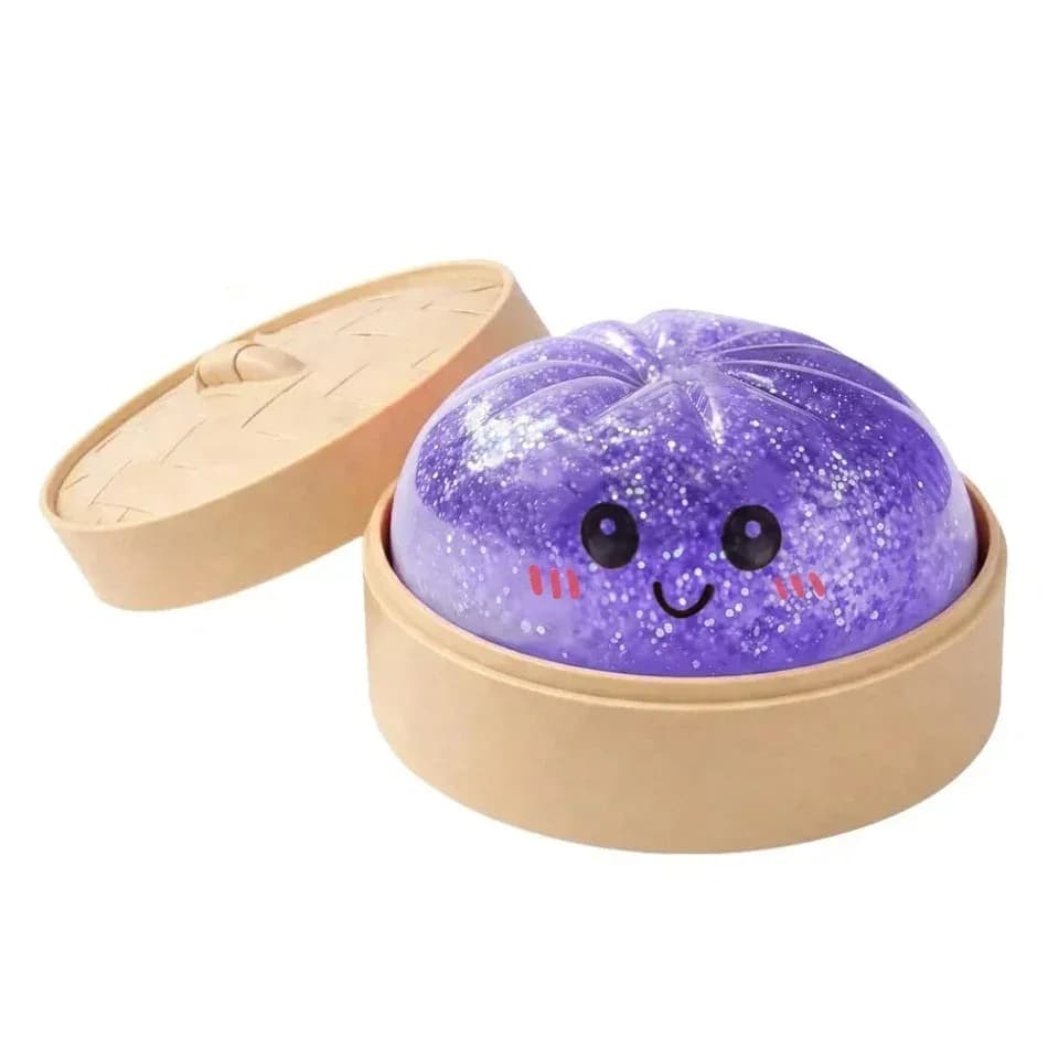 Jouet à presser géant réaliste en forme de boulette avec cuiseur vapeur en bambou, boule en TPR soup
