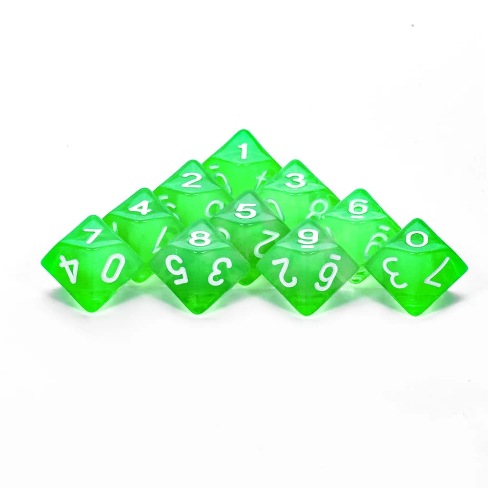 Jeu de société D10 dés 10 pièces numérique 0-9 dés polyédriques pour jeu de rôle de Table DND COC