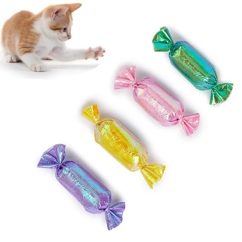Jouets interactifs d'herbe à chat pour chat, son froissé, morsure de chaton, jouets pour exercice de