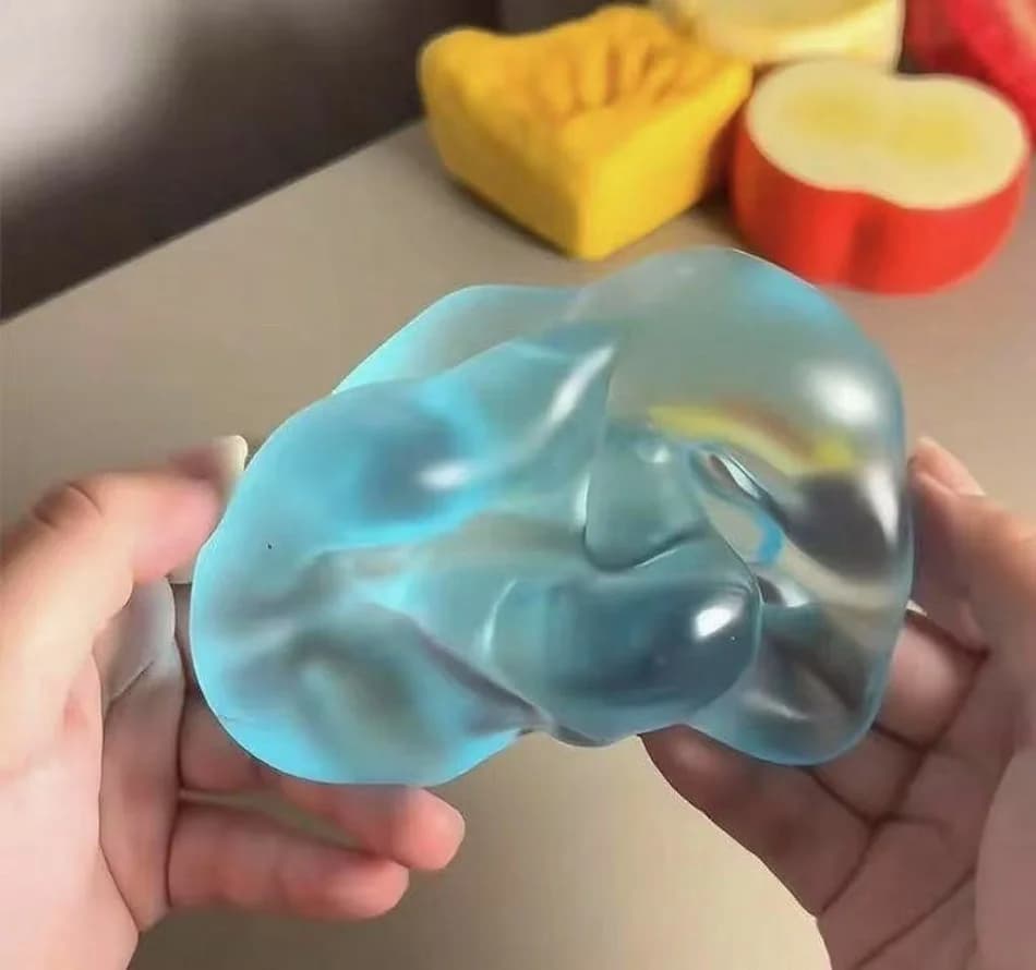 Jouets Squishy en Maltose Bleue Anti-Stress, Jouets Sensoriels Fidgets, Jouet Souple Simulant la Mal