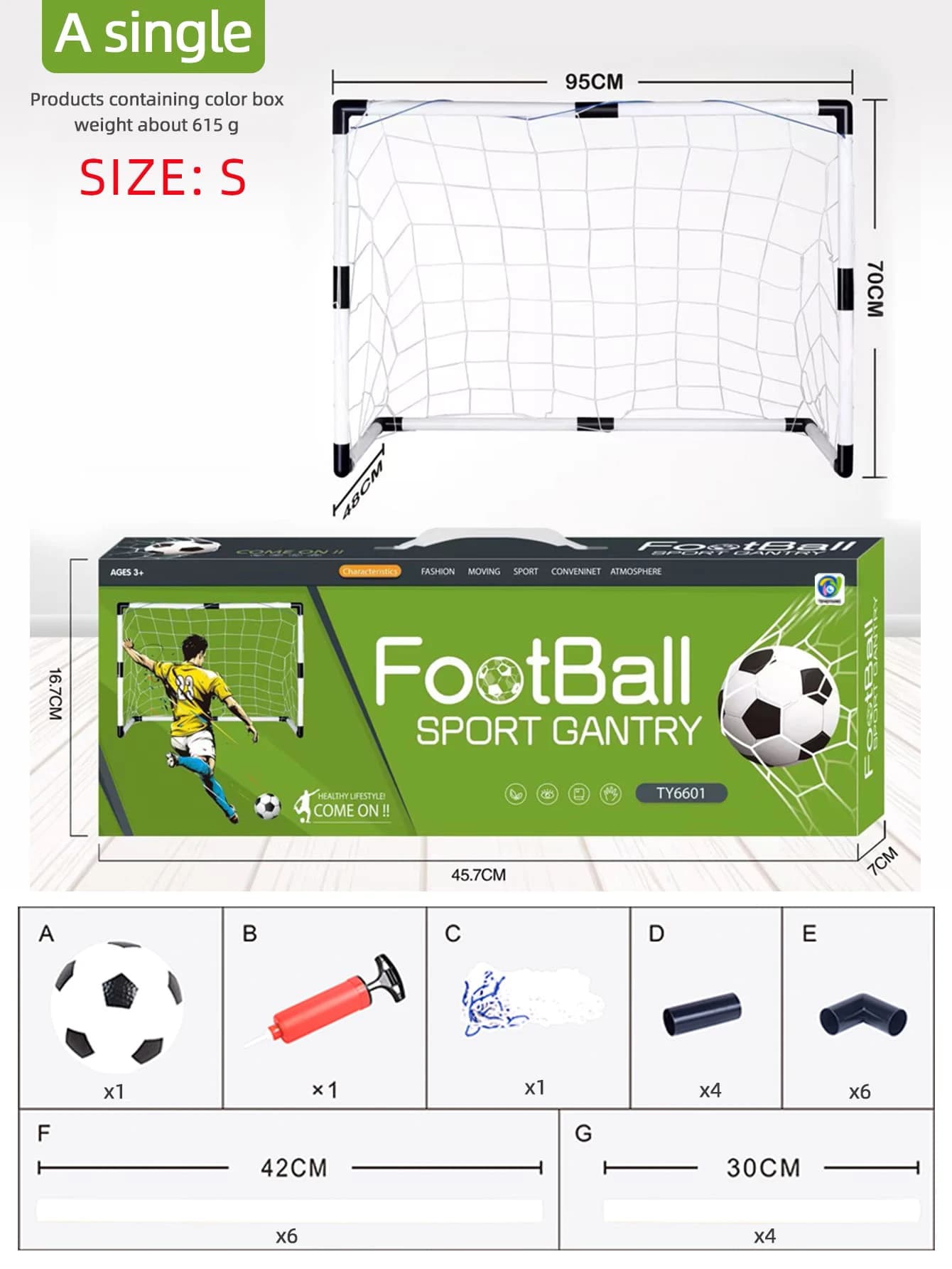 Jeu de football pour enfants, but de football pliable avec pompe et ballon, cadeaux d'entraînement d