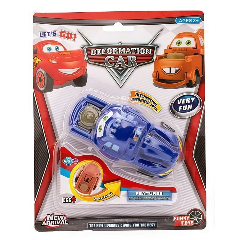 Jouet capsule œuf transformable Disney Lightning McQueen et Mater, voiture de course de dessin animé