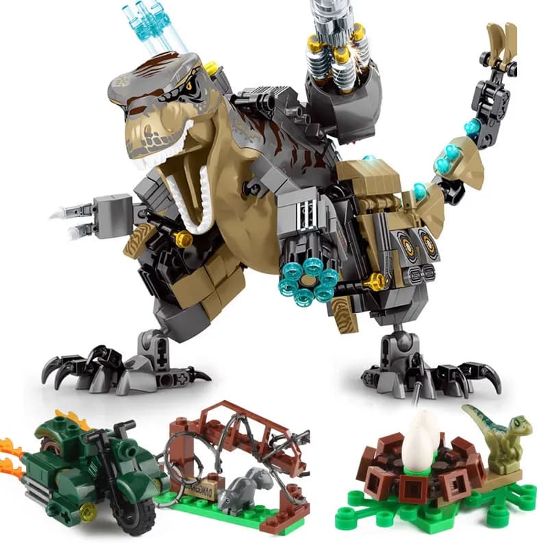 Blocs de construction tyrannosaure Rex, jouets d'assemblage de puzzle animal dinosaure, modèles d'or