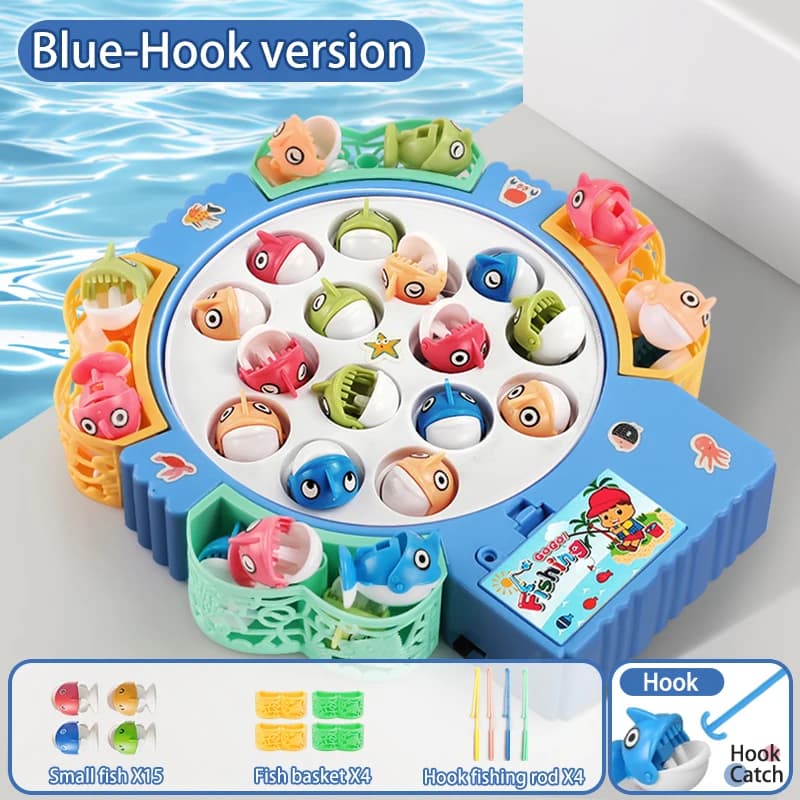 Plaque de jeu de pêche rotative magnétique-jouet de pêche avec musique pour développer la Coordinati
