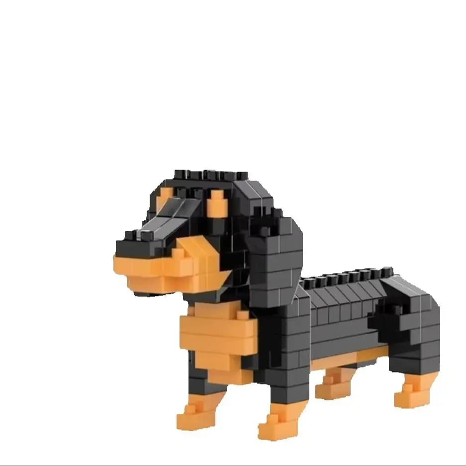 Mini blocs de construction pour chien teckel, jouet pour adultes et enfants: design détaillé et réal