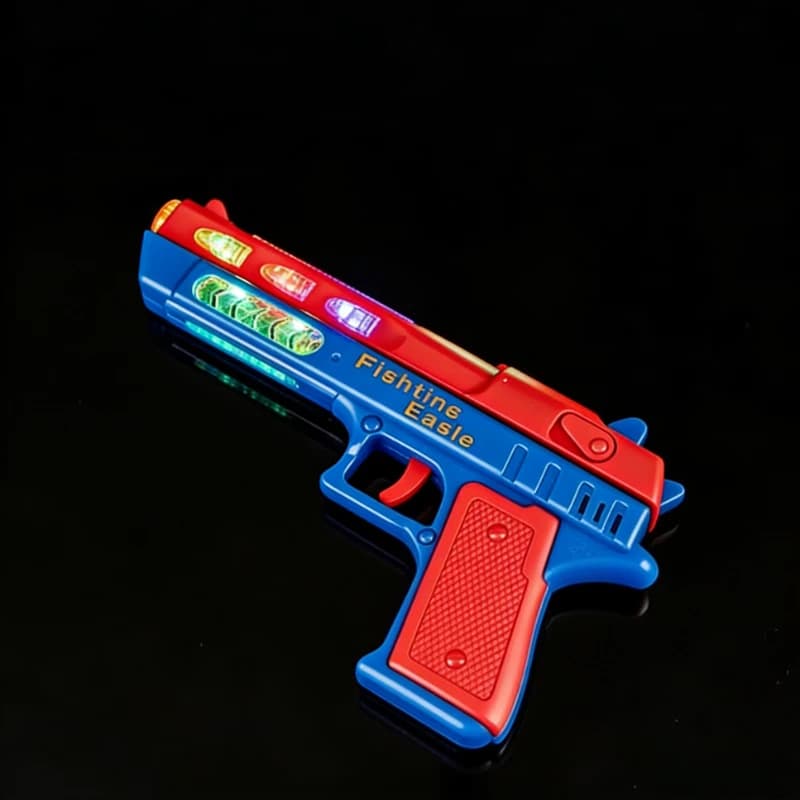 Pistolet jouet électrique lumineux avec LED éblouissantes, sons de combat, action télescopique uniqu
