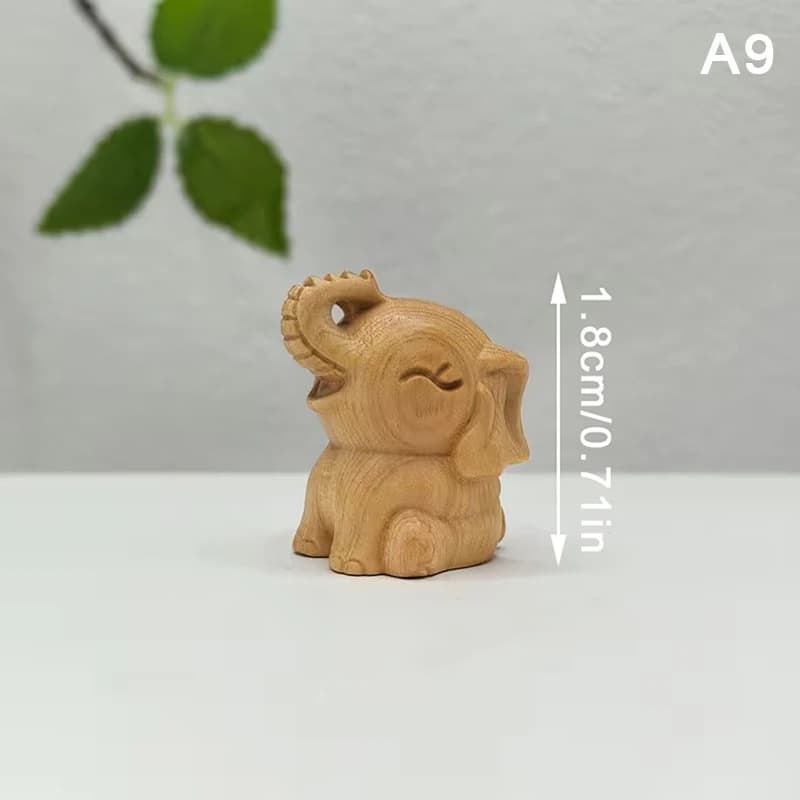 Figurines d'éléphant en bois sculptées à la main, Statue d'éléphant mignonne, ornement décoratif, dé