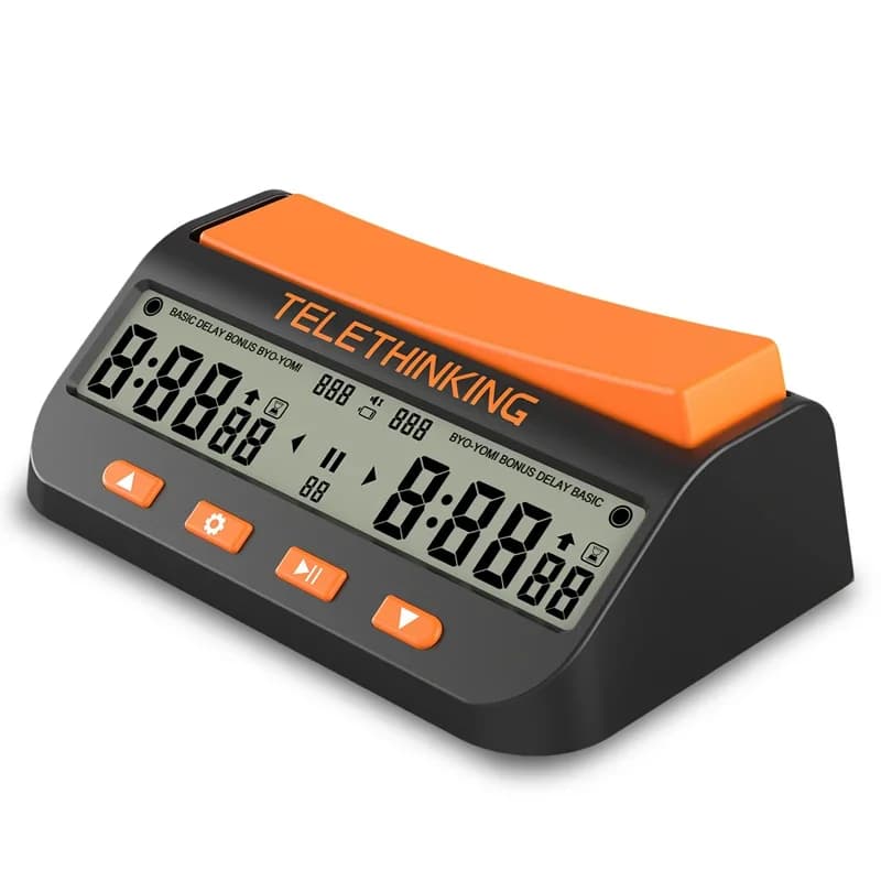 GC01 Horloge d'échecs numérique portable professionnelle avec alerte sonore, minuteur de jeu avec mo