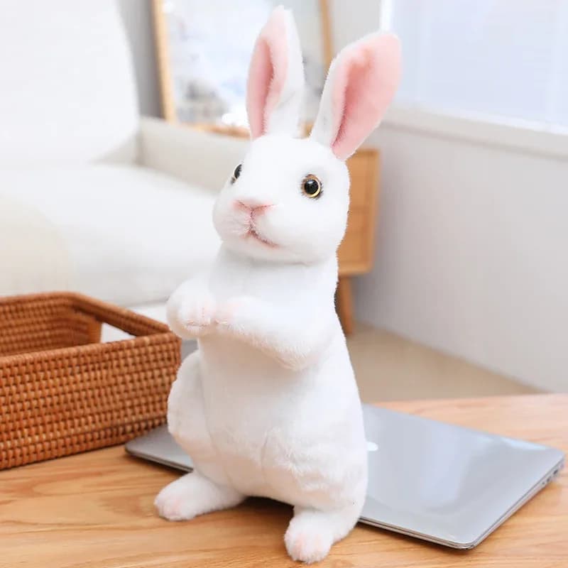 20cm Simulation mignon lapin en peluche fourrure réaliste Kawaii Animal pâques lapin lapin jouet mod