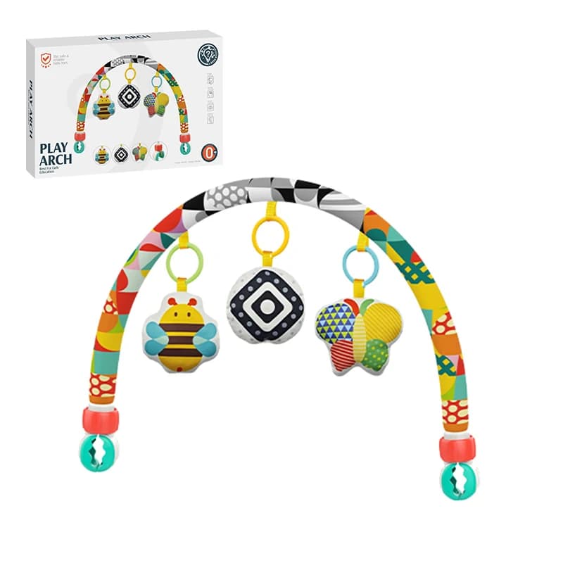 Arc de poussette pour bébé, jouet en tissu doux, videur d'activité, développement sensoriel, arc pou