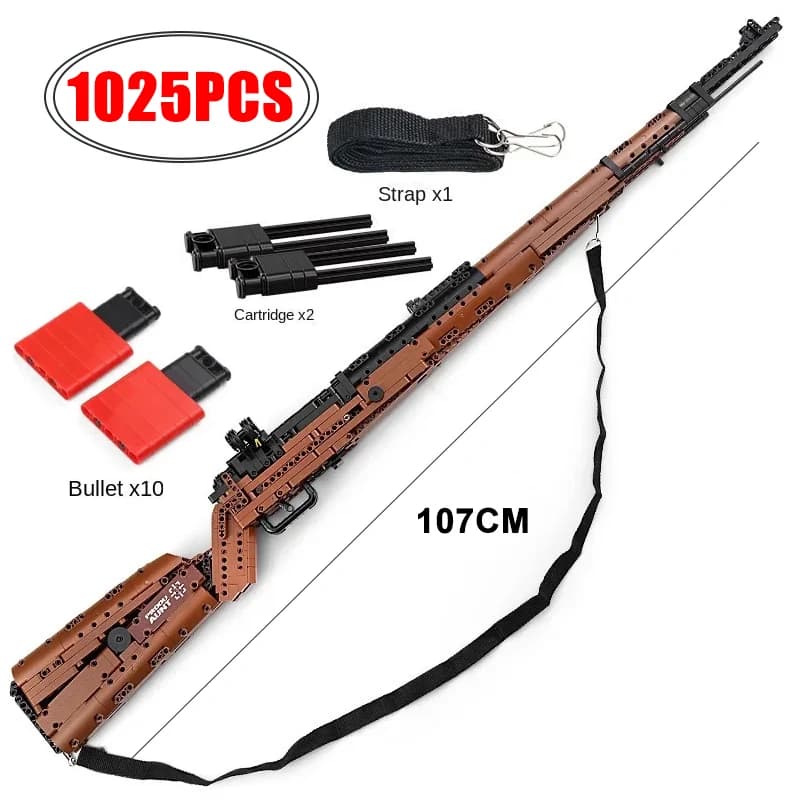 Mauser 98K fusil de Sniper pistolet série assemblé et inséré petites particules blocs de constructio