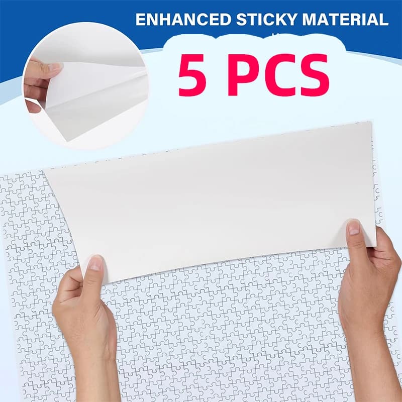 Feuilles économiseurs de puzzle 5 pièces – 10 feuilles de colle pour puzzle extra solides de 11,5 x 