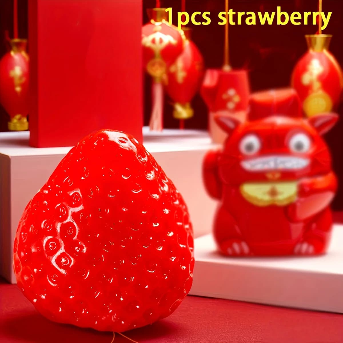 1Pc Squishy gros fraise presser jouet enfants doux pincement fruits Pop Fidget jouets fête divertiss