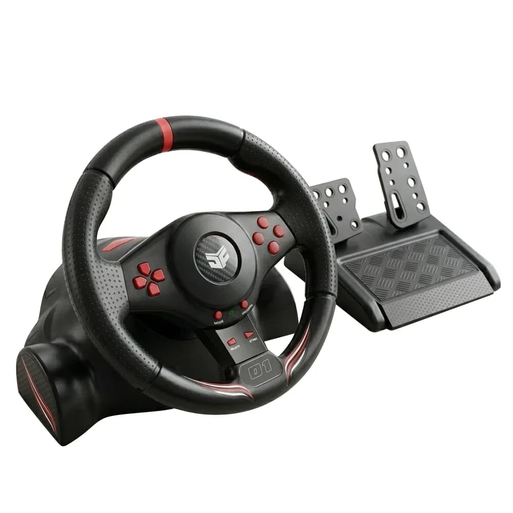 Volant de course Data Frog Gaming 270 degrés avec pédales, levier de vitesses et double vibration po