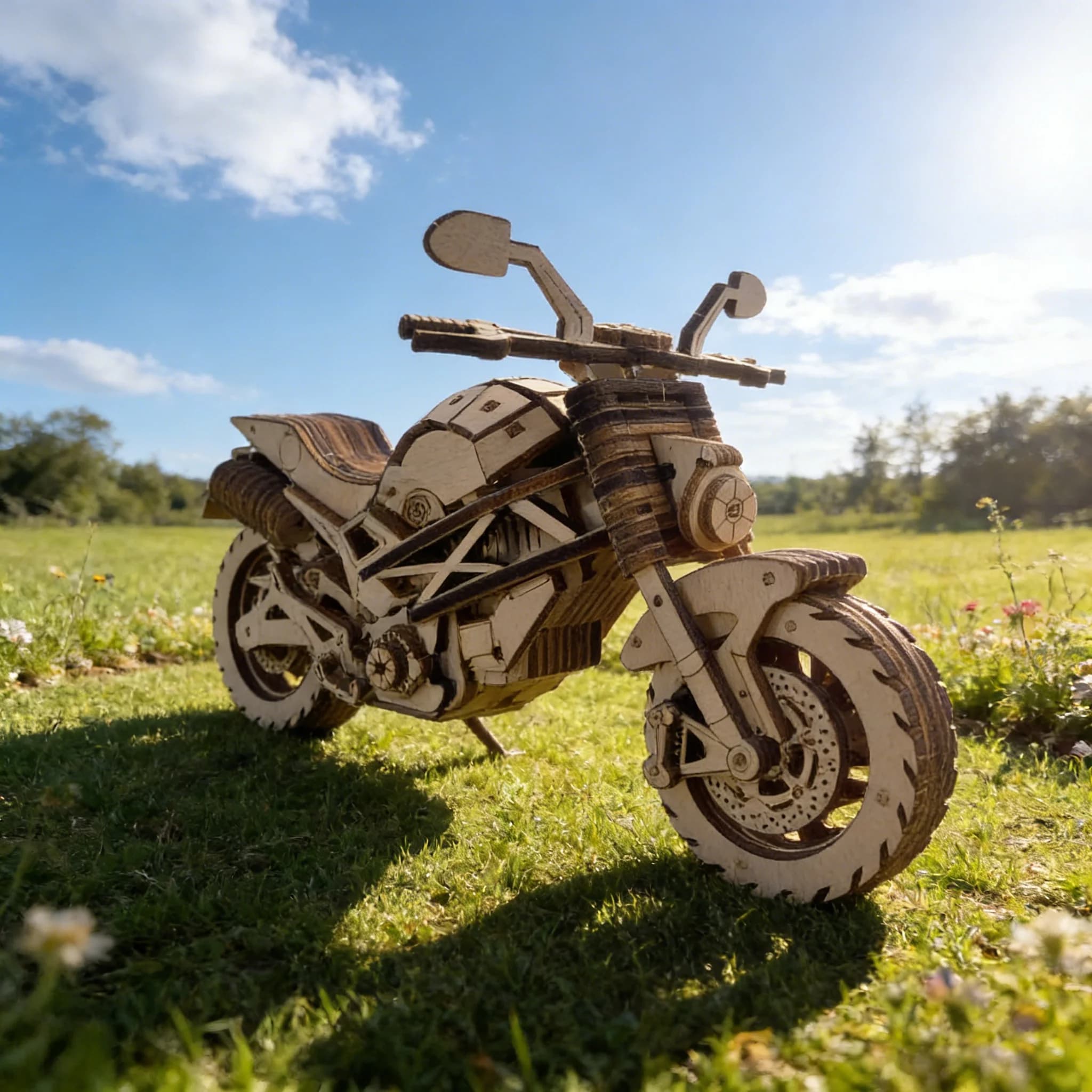 Jouet de moto en bois Puzzle bricolage 3D parfait pour les cadeaux d'anniversaire éducatifs, les cad