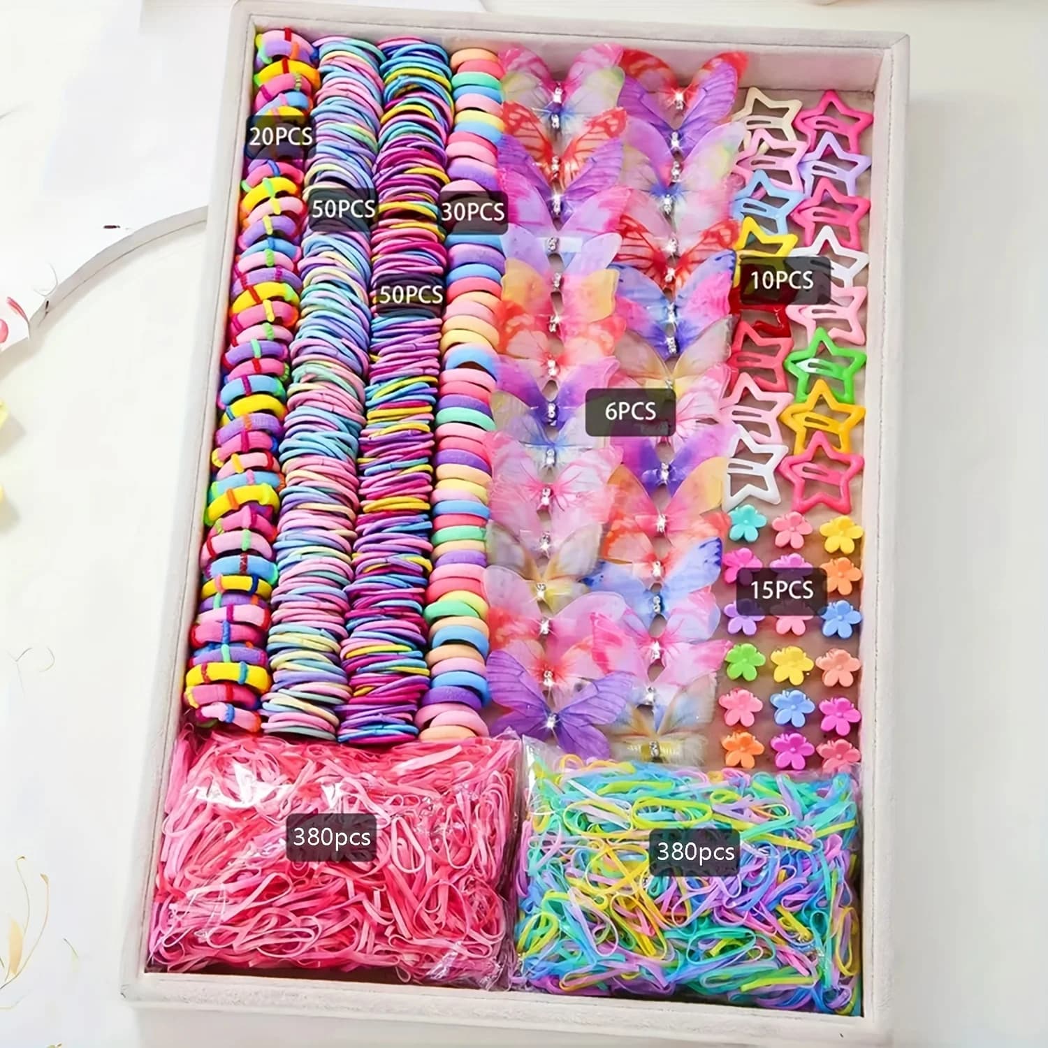 941 ensembles de tenues colorées et mignonnes pour filles |   Comprend différents clips, attaches po
