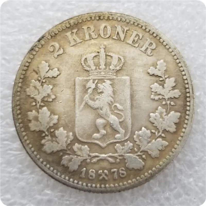 1878,1885,1888,1890,1892,1894,1902 2 KRONE PIÈCE Norvège Pièces D'or Argent Décoration De La Maison 