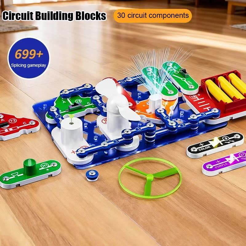Kit de blocs de construction de circuits pour enfants - Jouet éducatif scientifique STEM pour expéri