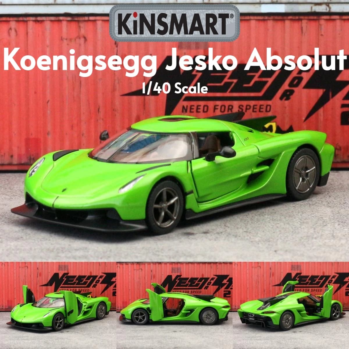 KiNSMART jouet voiture modèle 1/40 Koenigsegg Jesko Absolut Super Sport moulé sous pression Miniatur