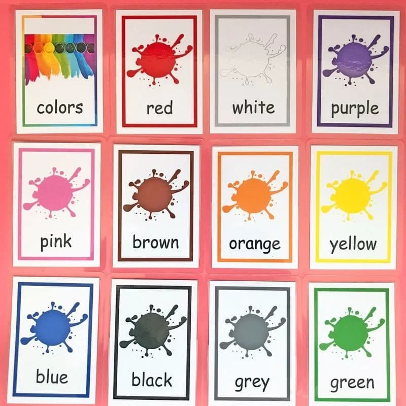 Carte d'apprentissage des relevé pour bébé, 12 pièces 80x110mm, Montessori, dessin animé anglais, ca