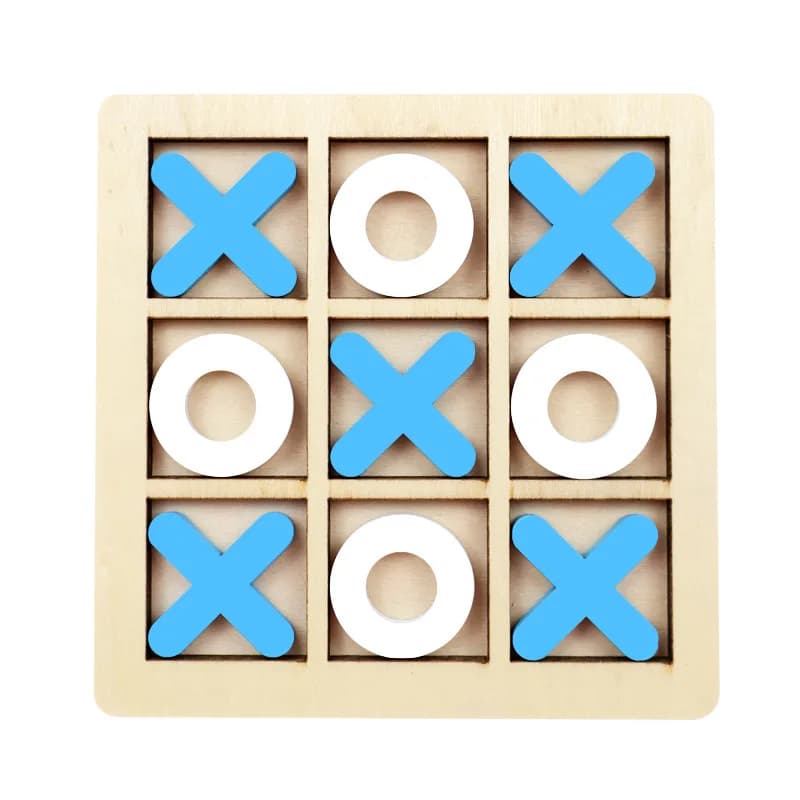 Jeu de puzzle Tic Tac Toe en bois pour deux joueurs, jeu de société interactif de logique et de stra