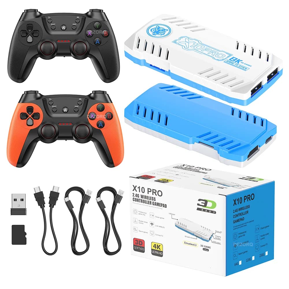 Console de Jeu Rechargeable X10 Pro 2026 avec 128 Go, 50 000 Jeux Rétro Intégrés, 50 Émulateurs, Man
