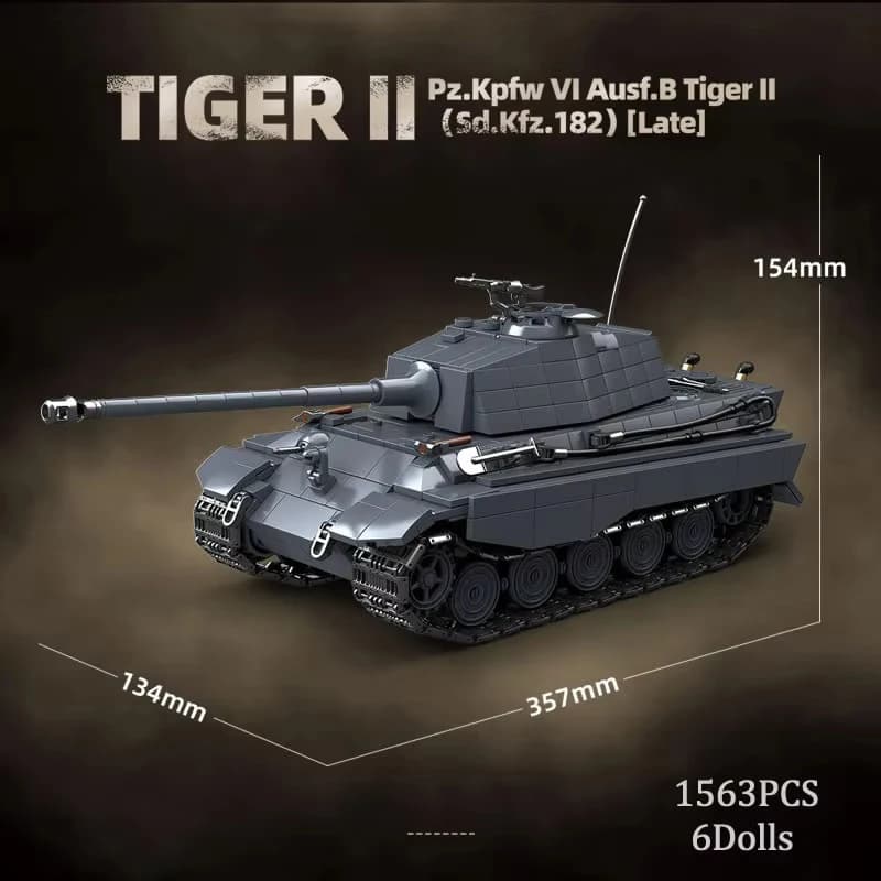 Blocs de construction du char lourd militaire King Tiger 2 Sd.Kfz.182, voiture blindée sur chenilles