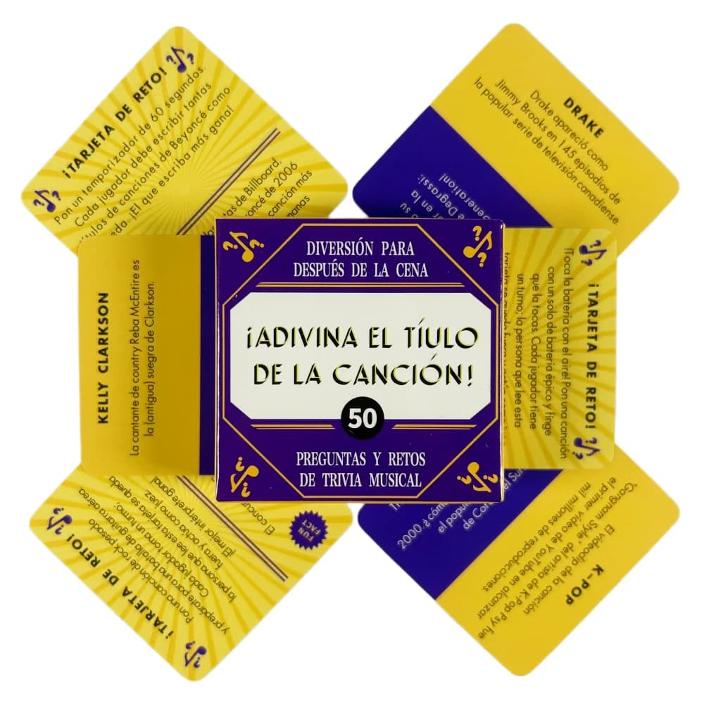 Cartes de jeu espagnoles 5,5*5,5 cm : Devinez la traduction de cette phrase |   Jeu de cartes Name T