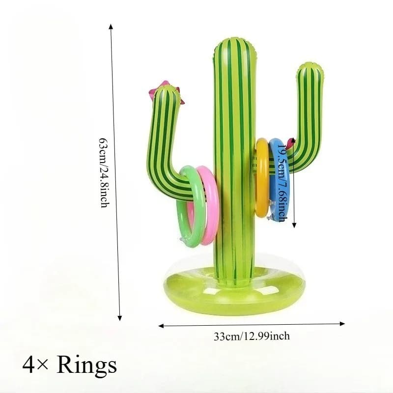 Jeu de lancer d'anneau de cactus gonflable-jouet de fête amusant en PVC pour enfants et adultes acce