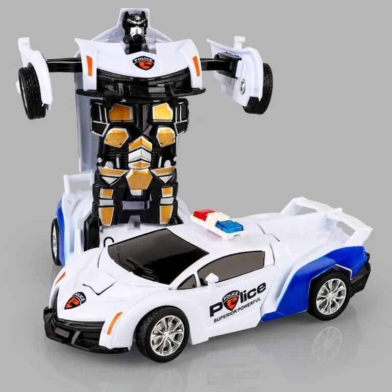 Jouets de voiture 2 en 1, Collision pour enfants, déformation automatique, voiture de Police, jouet