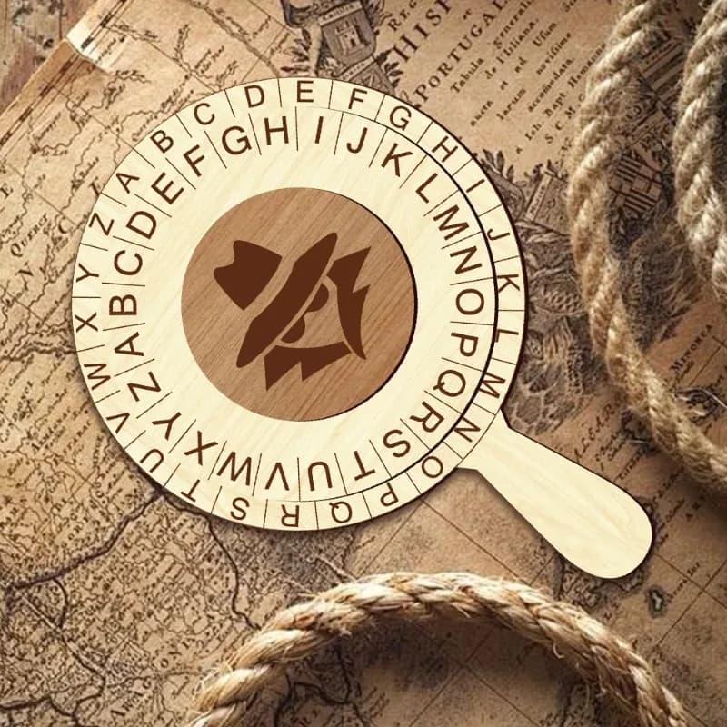 Roue de décodage espion de détective créatif, salle d'évasion, disque de mot de passe de décryptage,