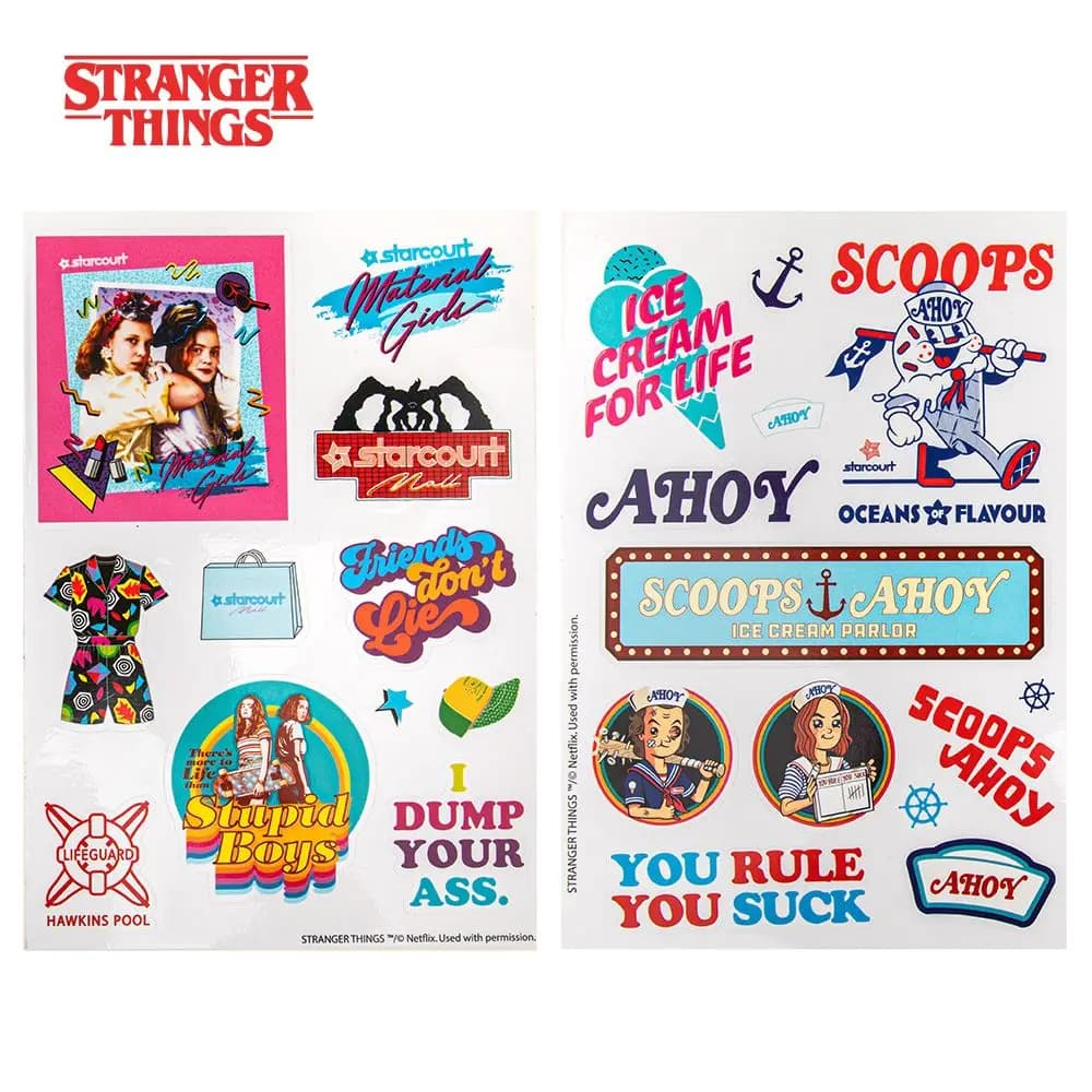 1 ensemble d'autocollants officiels Stranger Things, autocollants pour scrapbooking, autocollants mi