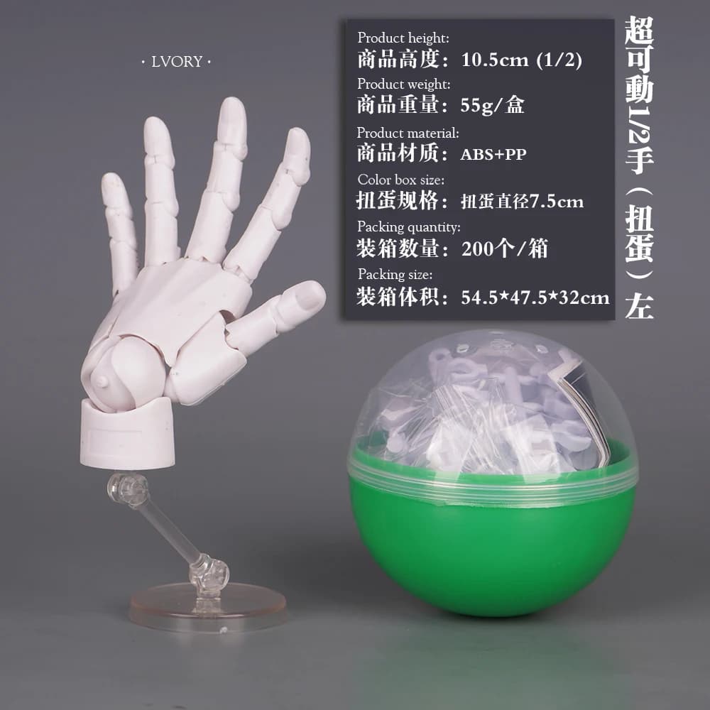 Nouveau modèle de main humaine de 10,5 cm avec articulations des doigts mobiles, simulation de paume
