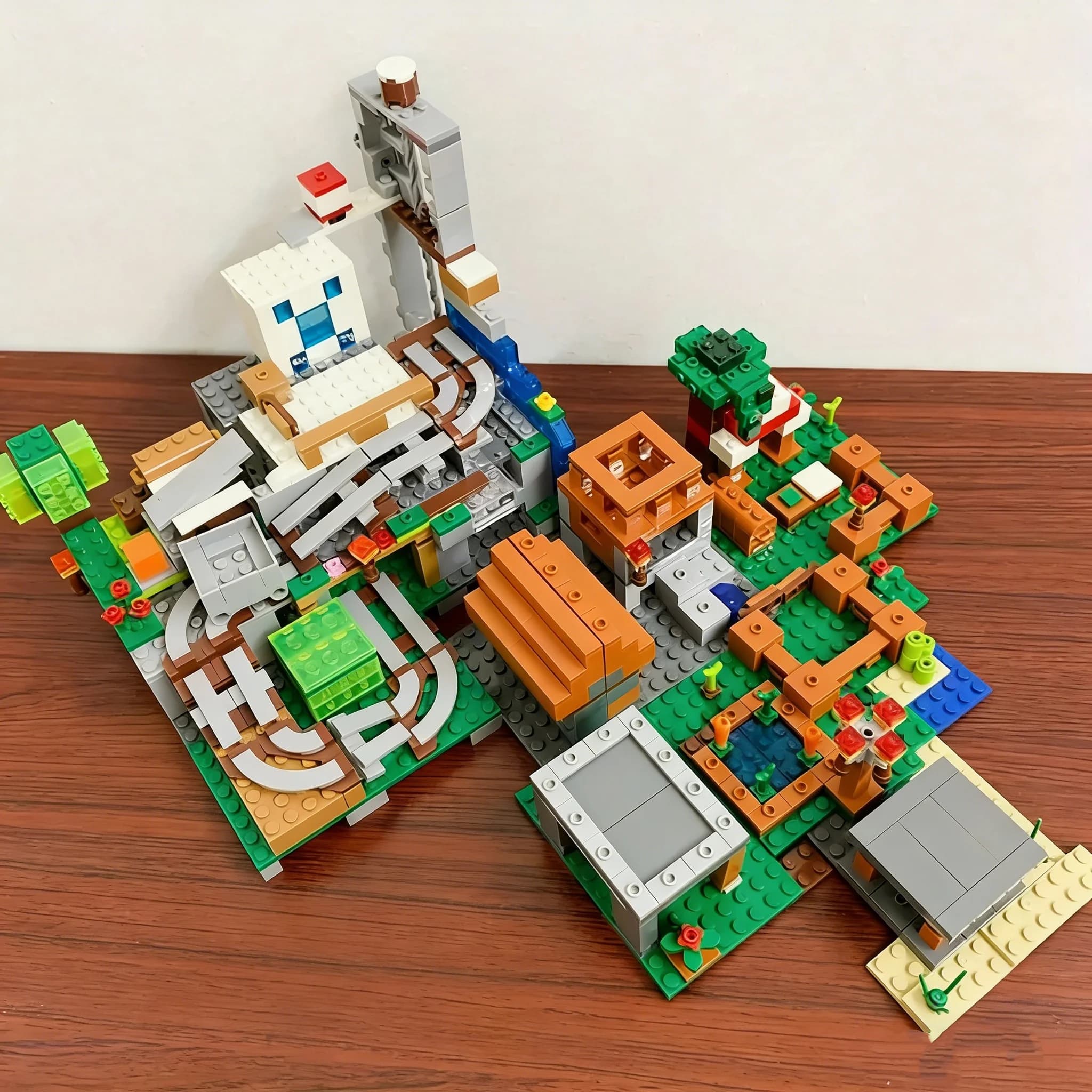 Jouet de construction de village de grotte empilable avec petit mécanisme et dragon noir bleu |   AB
